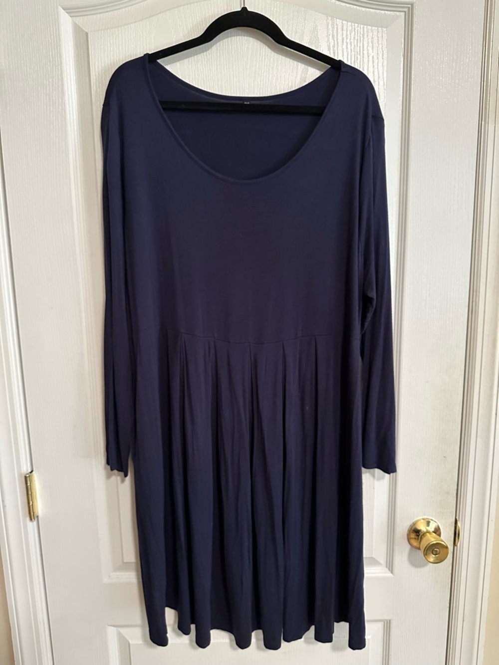 Soft Blue Long Sleeve Midi Dress 3XL Flowy Stretch Casual Comfy Plus Size